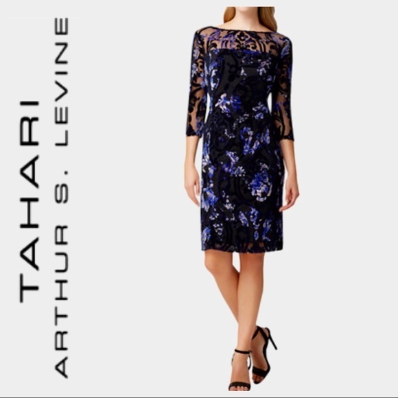 NWT Tahari Enchanting Midnight Floral Sheath Dress - Picture 17 of 17